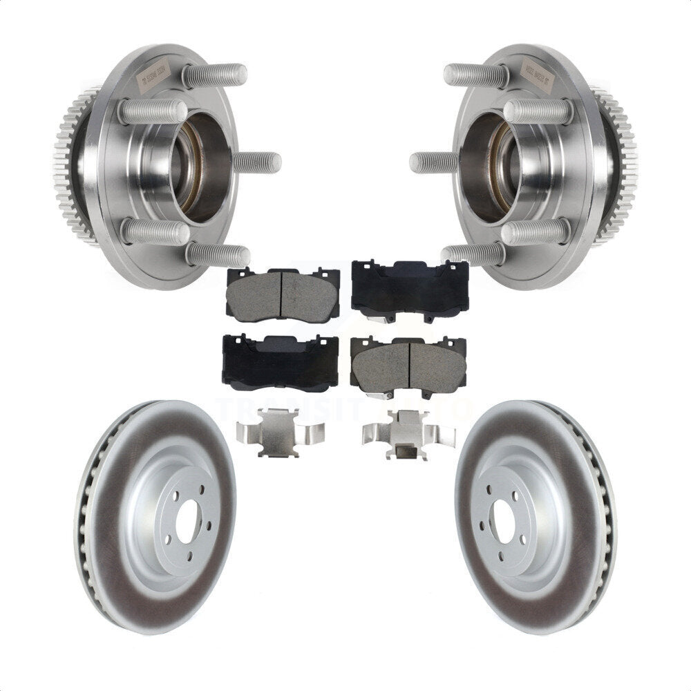 Ensemble de roulement de moyeu avant, Rotor de frein à disque revêtu et Kit de plaquettes pour Ford Mustang