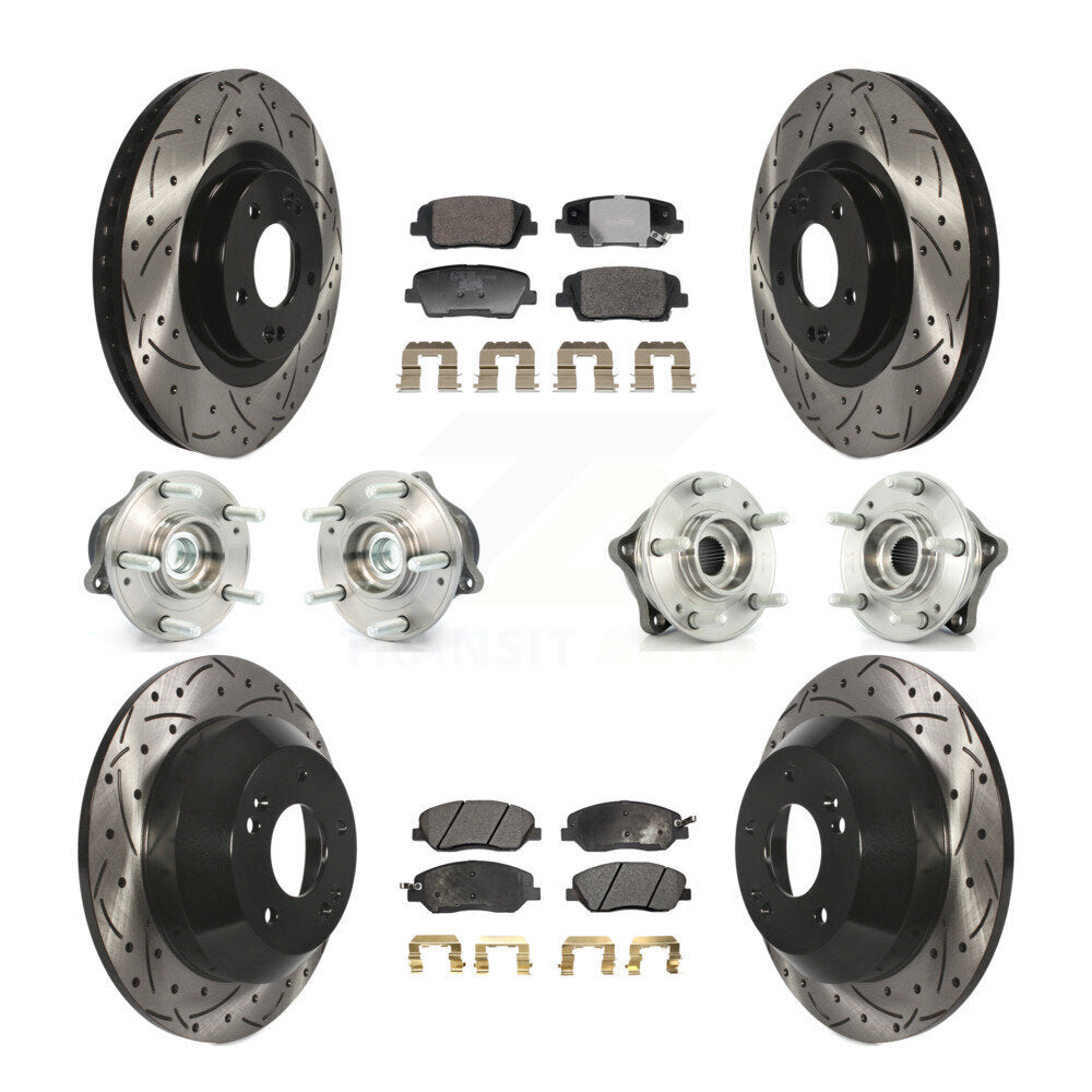 Kit de plaquettes de Rotor de frein revêtues de roulement de moyeu avant et arrière (10 pièces) pour Hyundai Santa Fe X