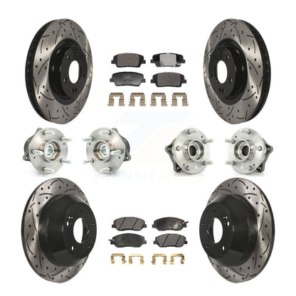 Kit de plaquettes de Rotor de frein revêtues de roulement de moyeu avant et arrière (10 pièces) pour Hyundai Santa Fe X