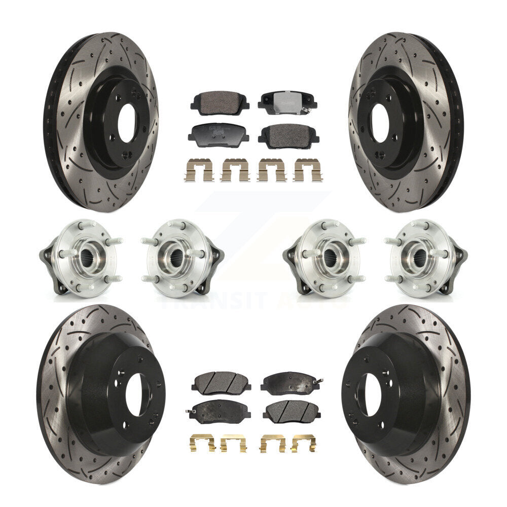 Kit de plaquettes de Rotor de frein revêtues de roulement de moyeu avant et arrière (10 pièces) pour Hyundai Santa Fe X