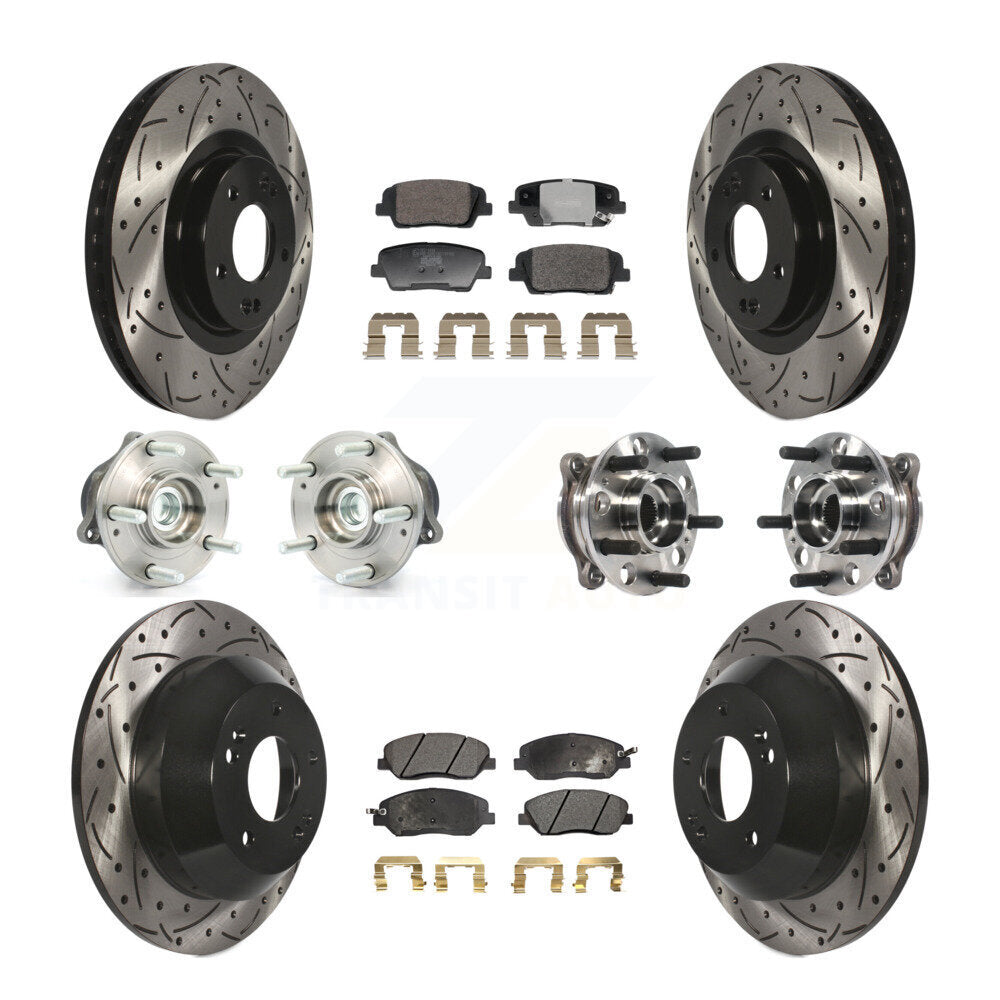 Kit de plaquettes de Rotor de frein revêtues de roulement de moyeu avant et arrière (10 pièces) pour Hyundai Santa Fe X