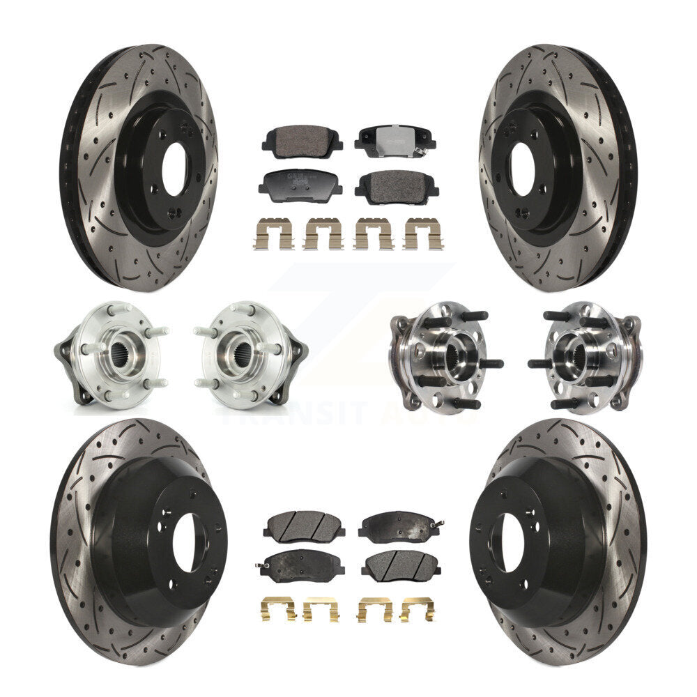 Kit de plaquettes de Rotor de frein revêtues de roulement de moyeu avant et arrière (10 pièces) pour Hyundai Santa Fe X