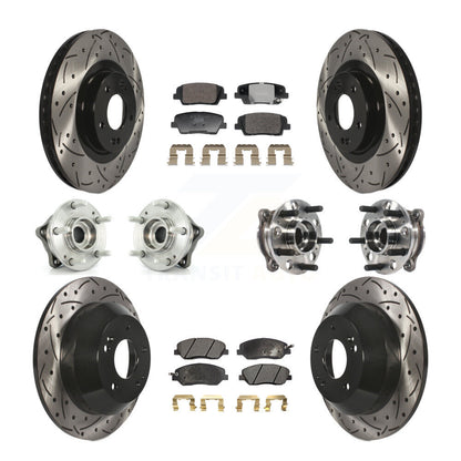 Kit de plaquettes de Rotor de frein revêtues de roulement de moyeu avant et arrière (10 pièces) pour Hyundai Santa Fe X