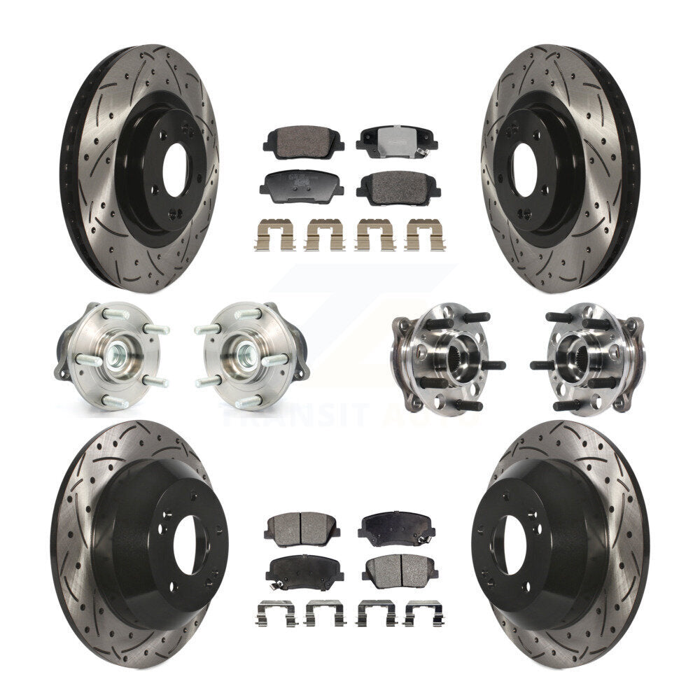 Kit de Rotor et de plaquettes de frein enduits de roulement de moyeu avant et arrière, pour Hyundai Santa Fe Spor