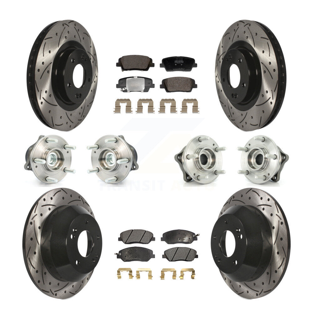 Kit de plaquettes de Rotor de frein revêtues de roulement de moyeu avant et arrière (10 pièces) pour Hyundai Santa Fe X