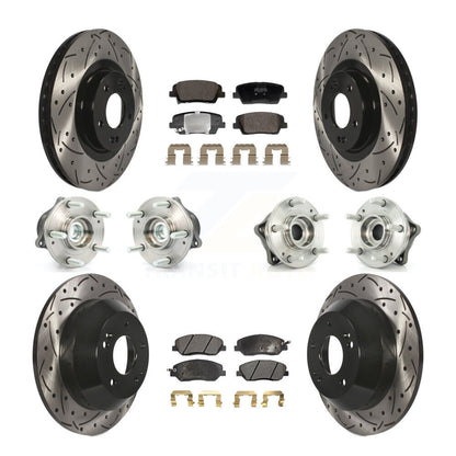 Kit de plaquettes de Rotor de frein revêtues de roulement de moyeu avant et arrière (10 pièces) pour Hyundai Santa Fe X