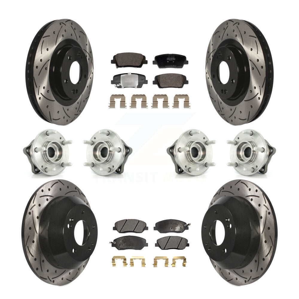 Kit de plaquettes de Rotor de frein revêtues de roulement de moyeu avant et arrière (10 pièces) pour Hyundai Santa Fe X