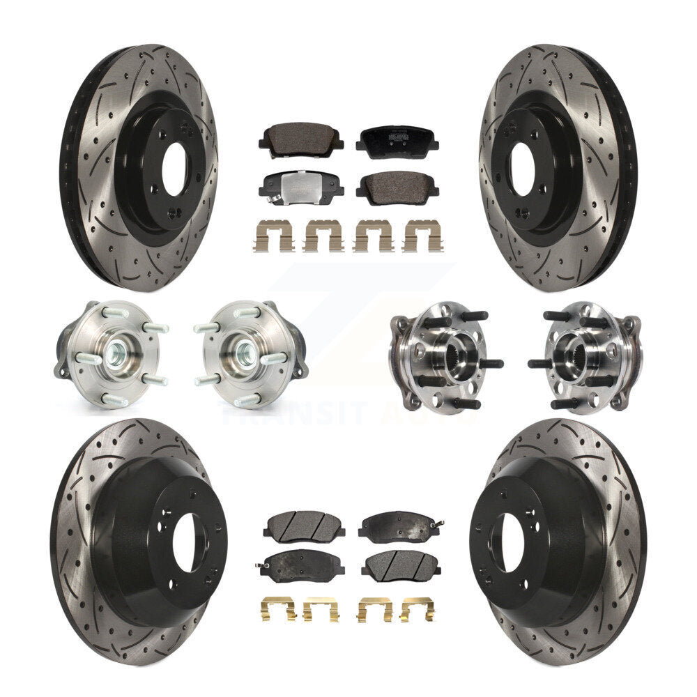 Kit de plaquettes de Rotor de frein revêtues de roulement de moyeu avant et arrière (10 pièces) pour Hyundai Santa Fe X
