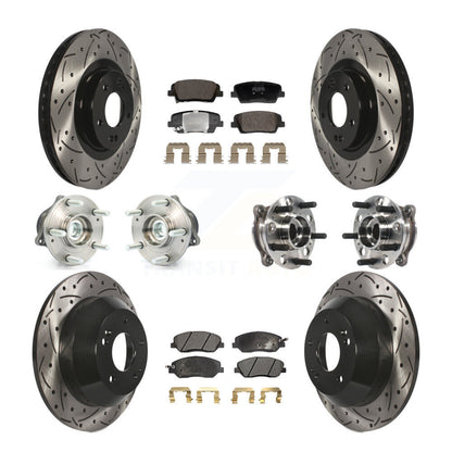 Kit de plaquettes de Rotor de frein revêtues de roulement de moyeu avant et arrière (10 pièces) pour Hyundai Santa Fe X