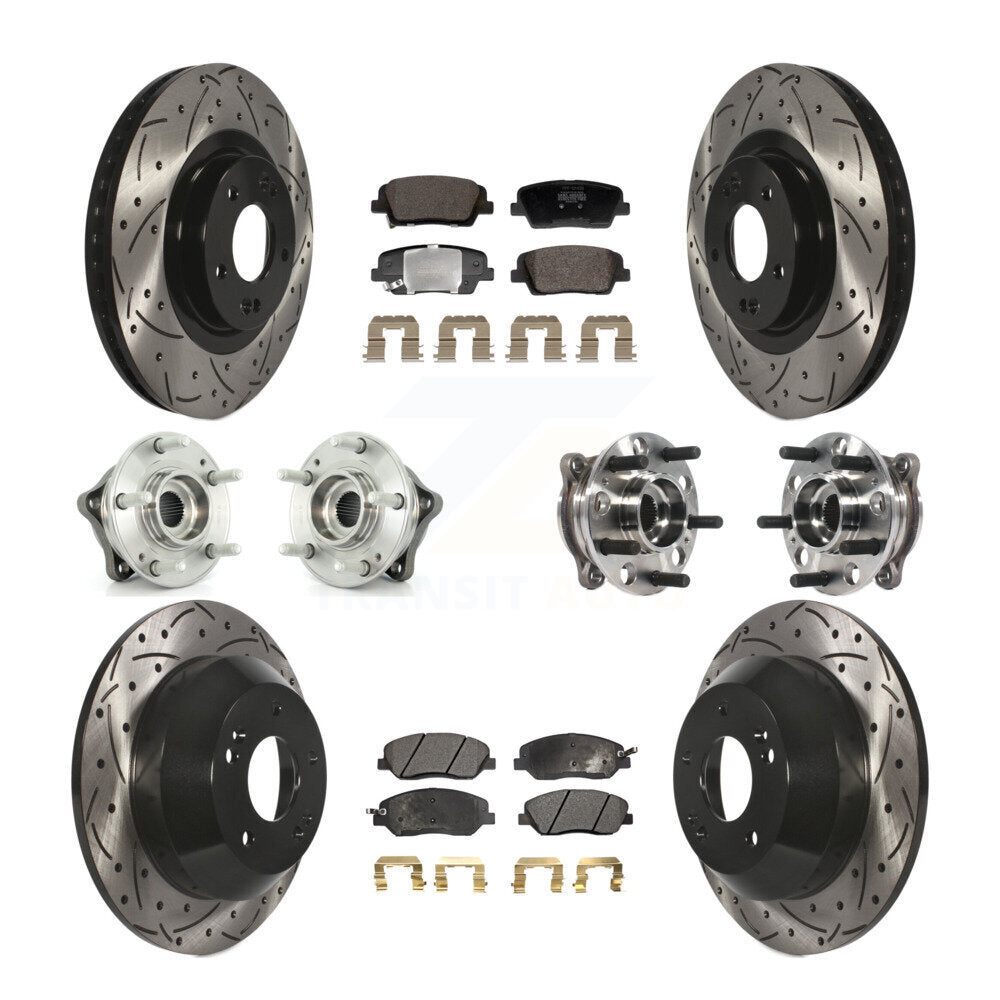 Kit de plaquettes de Rotor de frein revêtues de roulement de moyeu avant et arrière (10 pièces) pour Hyundai Santa Fe X