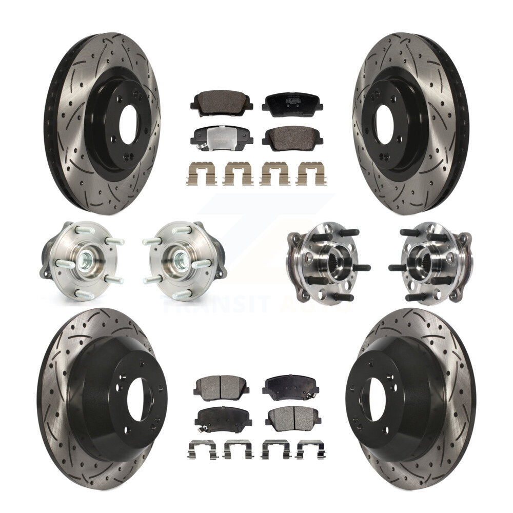Kit de Rotor et de plaquettes de frein enduits de roulement de moyeu avant et arrière, pour Hyundai Santa Fe Spor