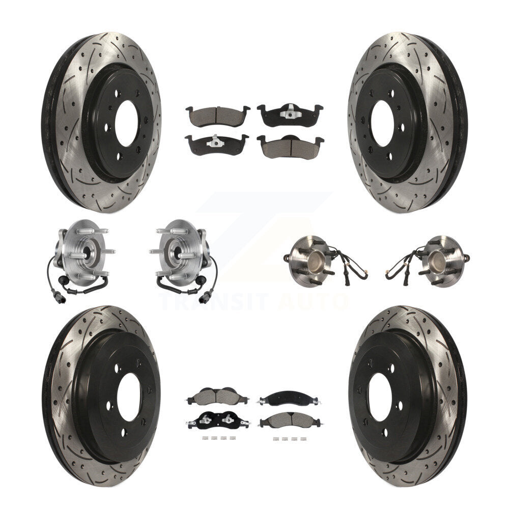 Kit de plaquettes de Rotor de frein revêtues de roulement de moyeu avant et arrière (10 pièces) pour Ford Expedition RW