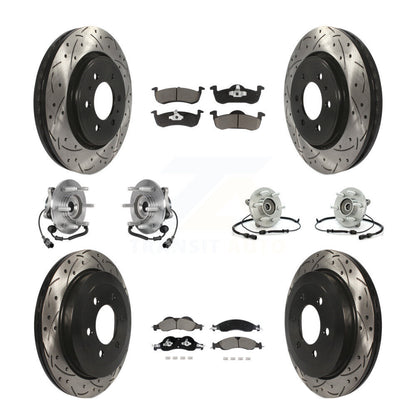 Kit de rotor et de plaquettes de frein revêtus de roulement de moyeu avant et arrière (10 pièces) pour Ford Expeditio
