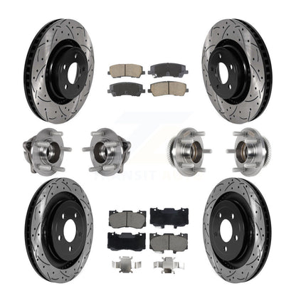 Kit de rotor et de plaquettes de frein à disque revêtus de roulement de moyeu avant et arrière (10 pièces) pour Ford Mustang