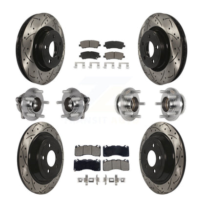 Kit de rotor et de plaquettes de frein à disque revêtus de roulement de moyeu avant et arrière (10 pièces) pour Ford Mustang