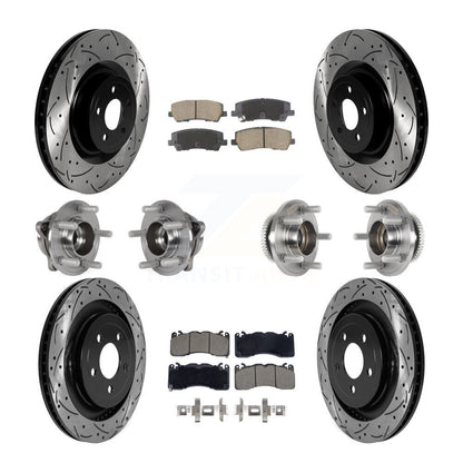 Kit de rotor et de plaquettes de frein à disque revêtus de roulement de moyeu avant et arrière (10 pièces) pour Ford Mustang