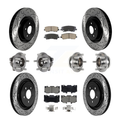 Kit de rotor et de plaquettes de frein à disque revêtus de roulement de moyeu avant et arrière (10 pièces) pour Ford Mustang