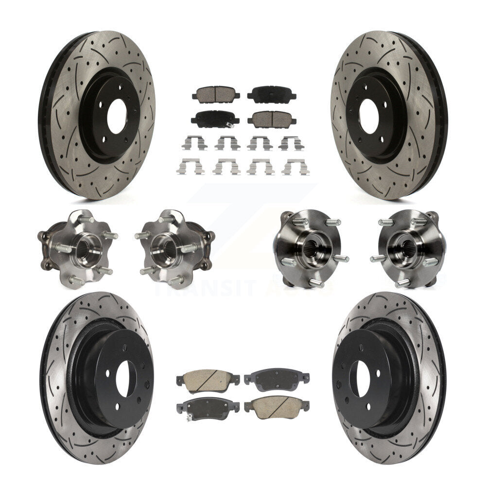 Kit de rotors et plaquettes de frein revêtus de roulement de moyeu avant et arrière (10 pièces) pour INFINITI G35 Q6