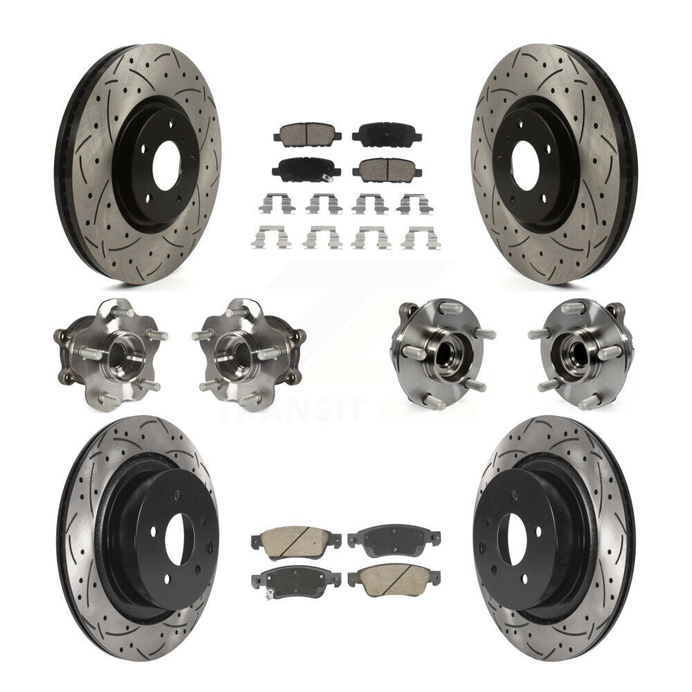 Kit de rotors et plaquettes de frein revêtus de roulement de moyeu avant et arrière (10 pièces) pour INFINITI G35 Q6