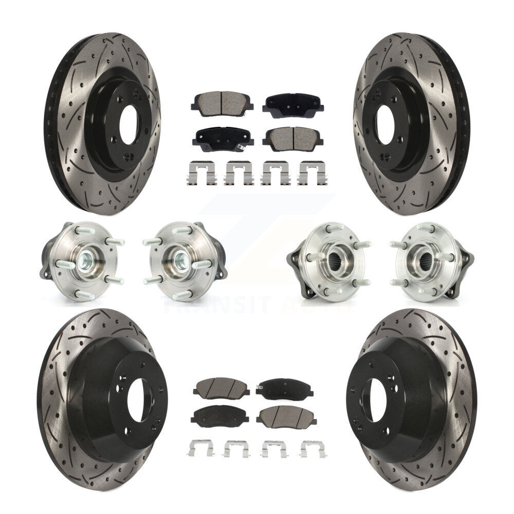 Kit de plaquettes de Rotor de frein revêtues de roulement de moyeu avant et arrière (10 pièces) pour Hyundai Santa Fe X
