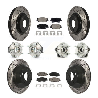 Kit de plaquettes de Rotor de frein revêtues de roulement de moyeu avant et arrière (10 pièces) pour Hyundai Santa Fe X