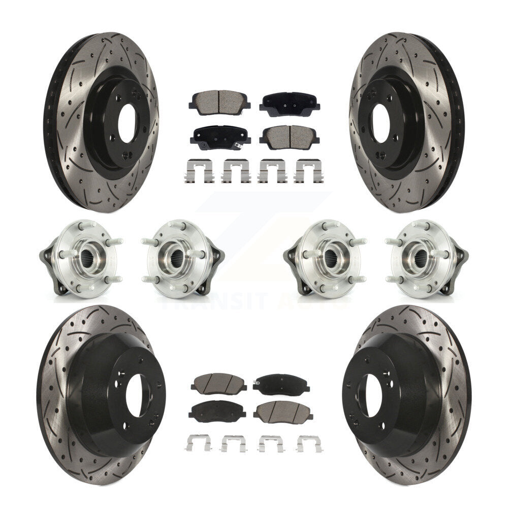 Kit de plaquettes de Rotor de frein revêtues de roulement de moyeu avant et arrière (10 pièces) pour Hyundai Santa Fe X