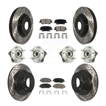 Kit de plaquettes de Rotor de frein revêtues de roulement de moyeu avant et arrière (10 pièces) pour Hyundai Santa Fe X