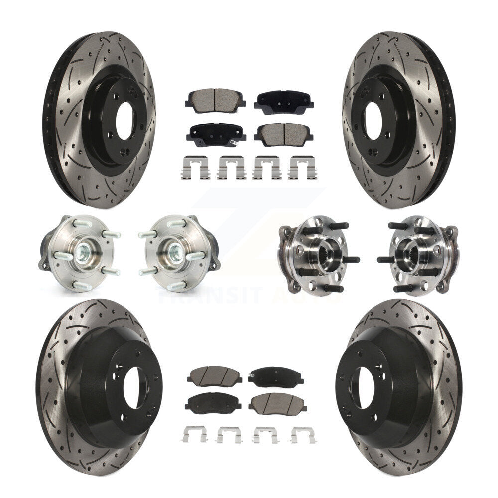 Kit de plaquettes de Rotor de frein revêtues de roulement de moyeu avant et arrière (10 pièces) pour Hyundai Santa Fe X