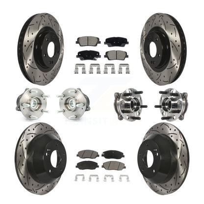 Kit de plaquettes de Rotor de frein revêtues de roulement de moyeu avant et arrière (10 pièces) pour Hyundai Santa Fe X