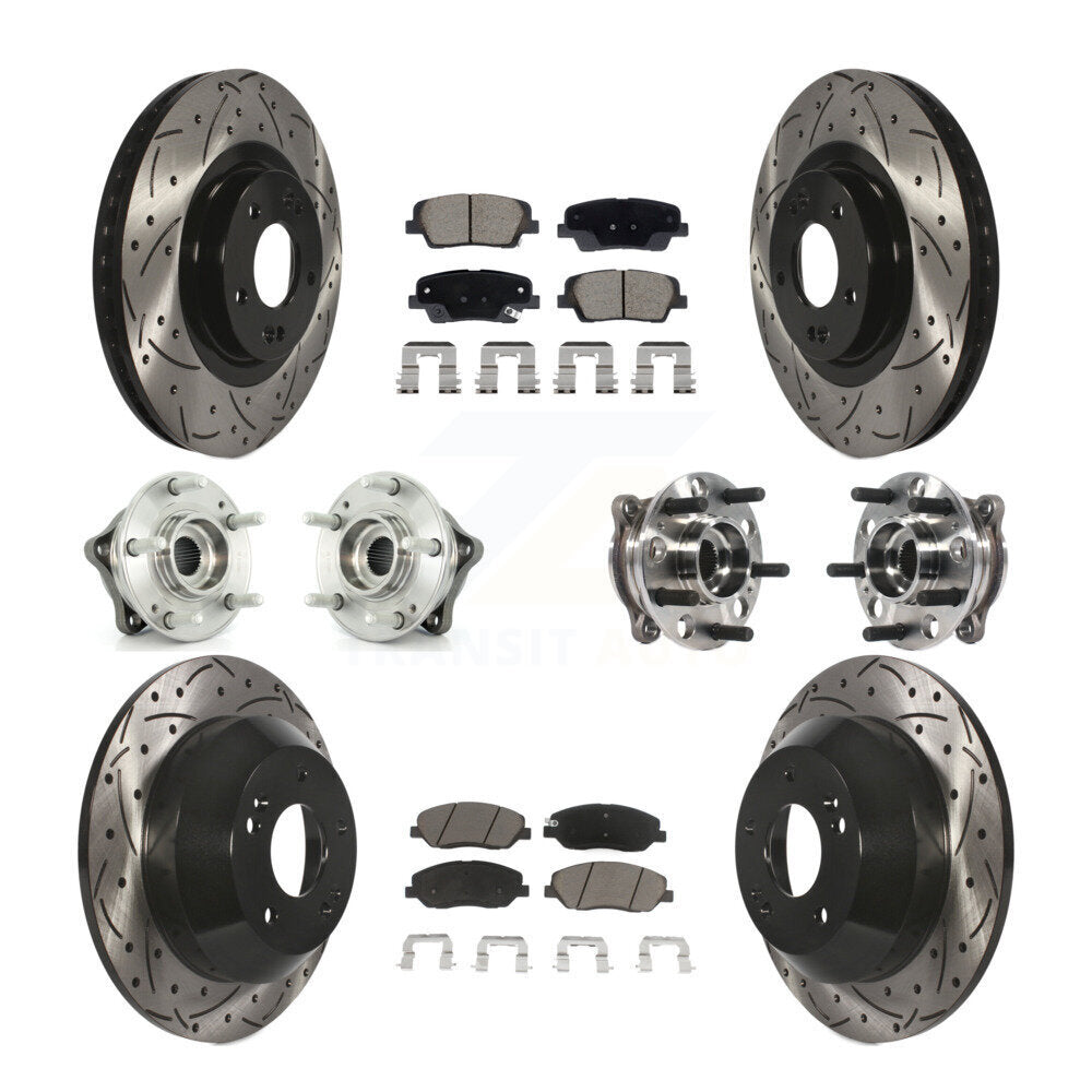 Kit de plaquettes de Rotor de frein revêtues de roulement de moyeu avant et arrière (10 pièces) pour Hyundai Santa Fe X