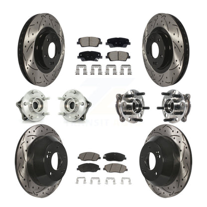 Kit de plaquettes de Rotor de frein revêtues de roulement de moyeu avant et arrière (10 pièces) pour Hyundai Santa Fe X