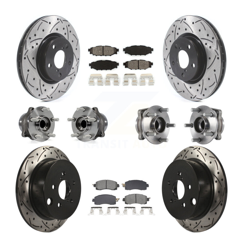 Kit de plaquettes de Rotor de frein à disque revêtu de roulement de moyeu avant et arrière (10 pièces) pour Subaru Imprez