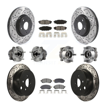 Kit de plaquettes de Rotor de frein à disque revêtu de roulement de moyeu avant et arrière (10 pièces) pour Subaru Imprez