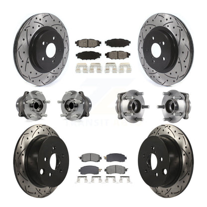 Kit de rotors et plaquettes de frein revêtus de roulement de moyeu avant et arrière (10 pièces) pour Subaru Crosstre