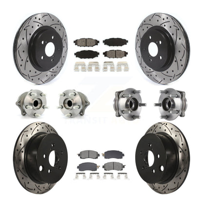 Kit de rotors et plaquettes de frein revêtus de roulement de moyeu avant et arrière (10 pièces) pour Subaru Crosstre