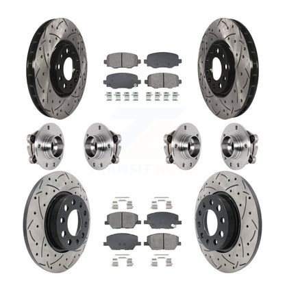 Kit de plaquettes de rotor de frein enduites de roulement de moyeu avant et arrière (10 pièces) pour Jeep Renegade Fia