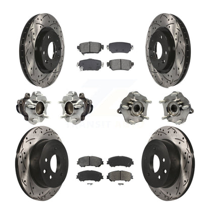 Kit de plaquettes de rotor de frein enduites de roulement de moyeu avant et arrière (10 pièces) pour Nissan Rogue Spor