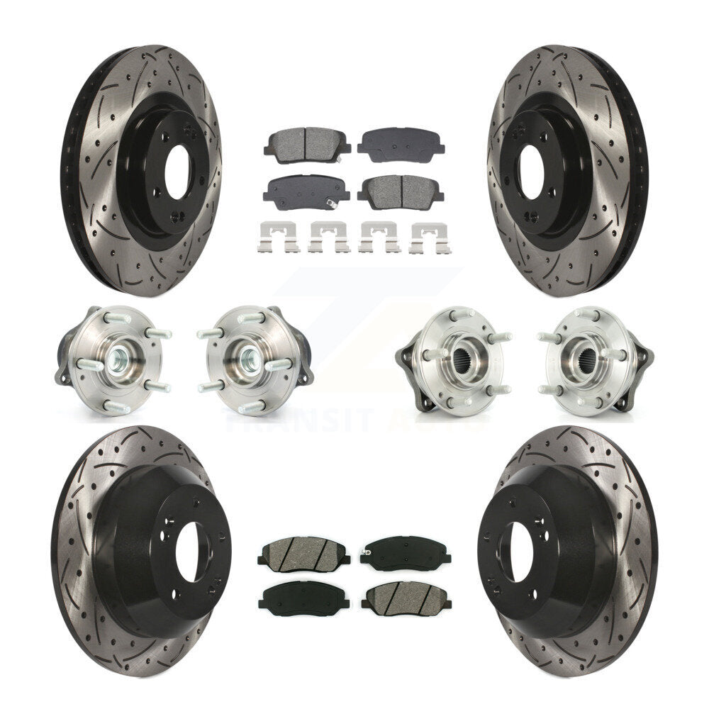 Kit de plaquettes de Rotor de frein revêtues de roulement de moyeu avant et arrière (10 pièces) pour Hyundai Santa Fe X
