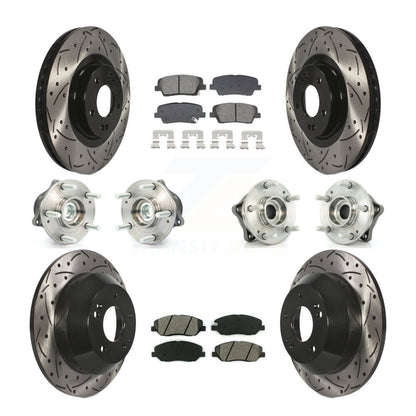 Kit de plaquettes de Rotor de frein revêtues de roulement de moyeu avant et arrière (10 pièces) pour Hyundai Santa Fe X