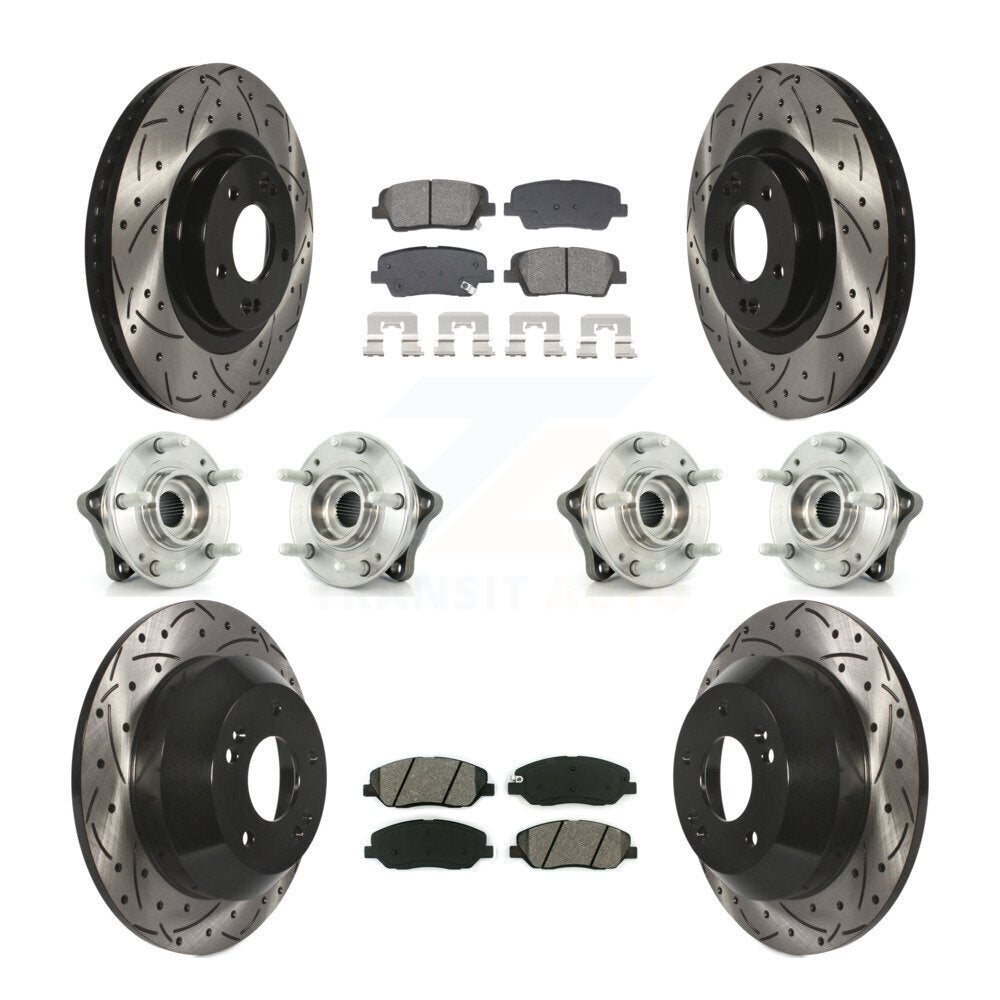 Kit de plaquettes de Rotor de frein revêtues de roulement de moyeu avant et arrière (10 pièces) pour Hyundai Santa Fe X