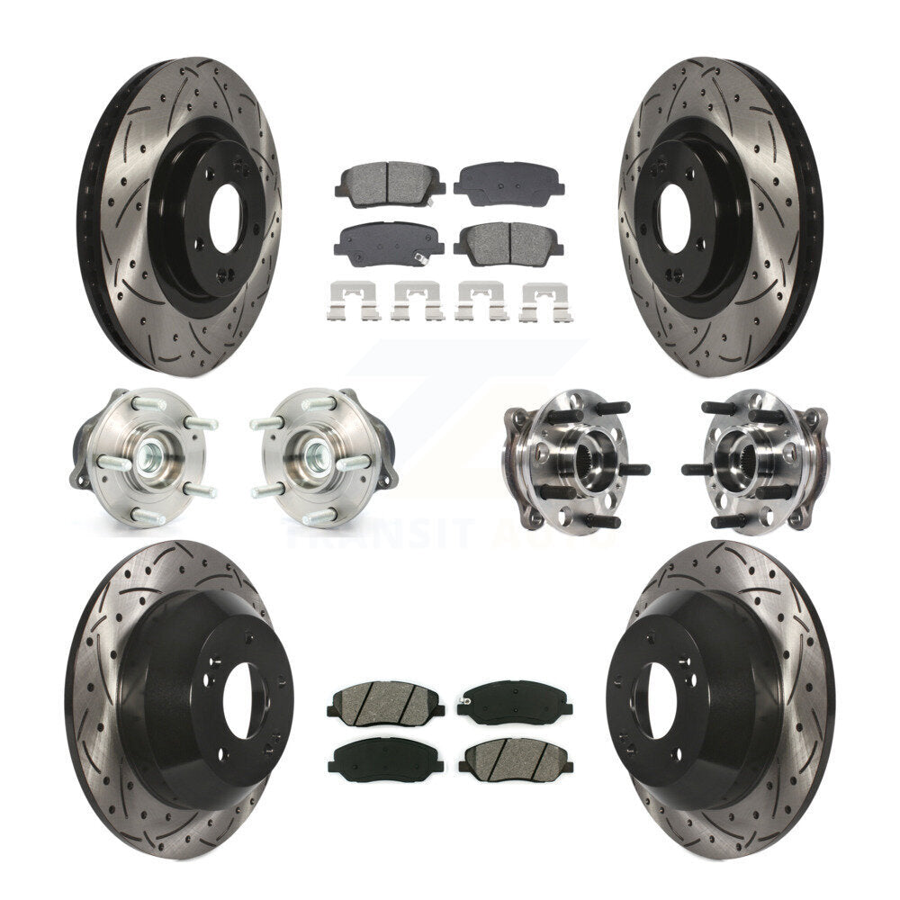 Kit de plaquettes de Rotor de frein revêtues de roulement de moyeu avant et arrière (10 pièces) pour Hyundai Santa Fe X
