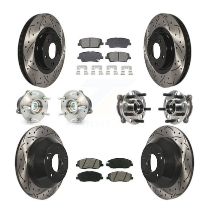 Kit de plaquettes de Rotor de frein revêtues de roulement de moyeu avant et arrière (10 pièces) pour Hyundai Santa Fe X