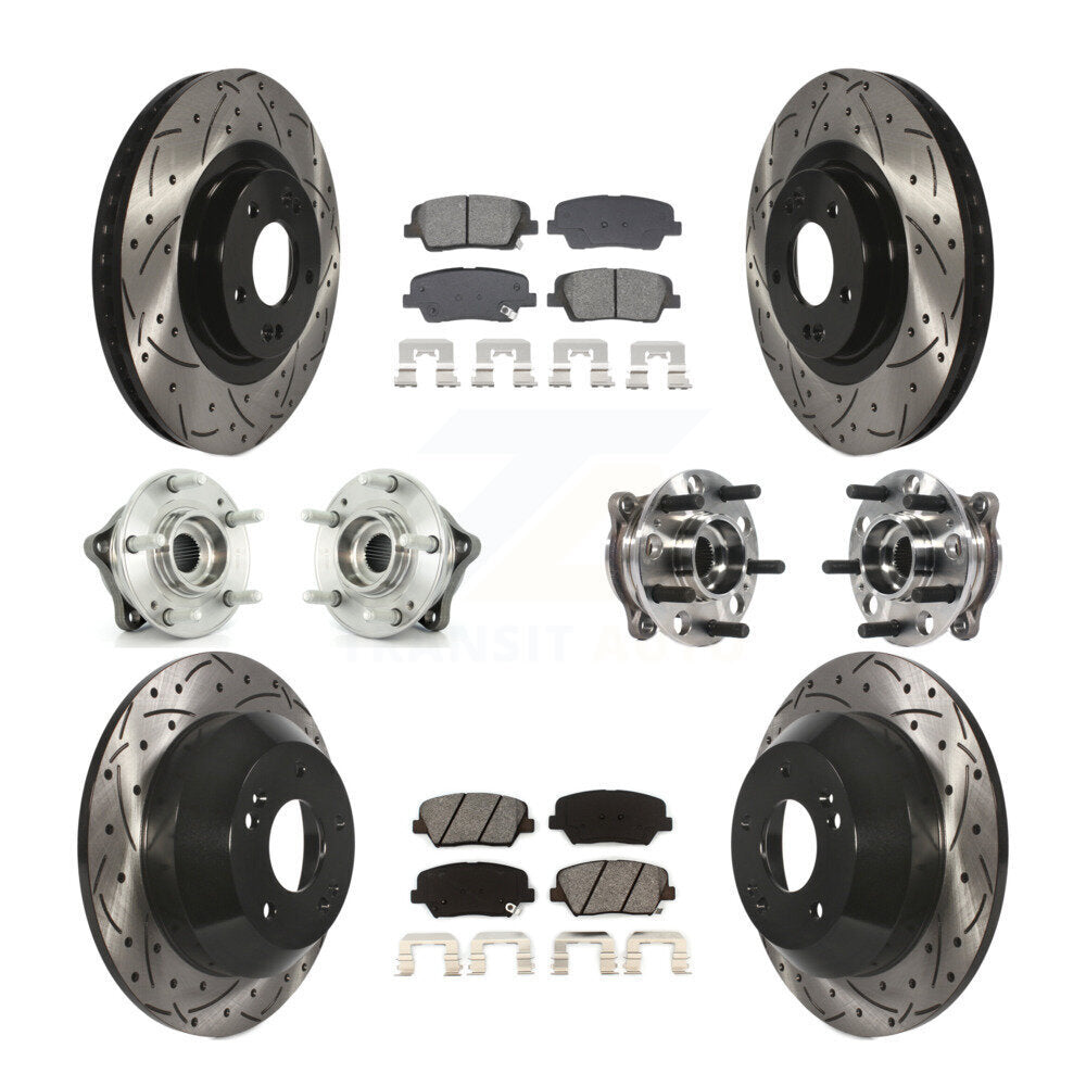 Kit de Rotor et de plaquettes de frein enduits de roulement de moyeu avant et arrière, pour Hyundai Santa Fe Spor
