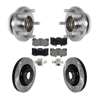 Kit de plaquettes de Rotor de frein, ensemble de roulements de moyeu avant, fente de perçage, pour Ford Mustang