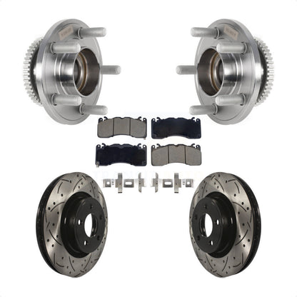 Front Hub Bearing Coated Drill Slot Brake Rotor Pad Kit For 2015 Ford Mustang V