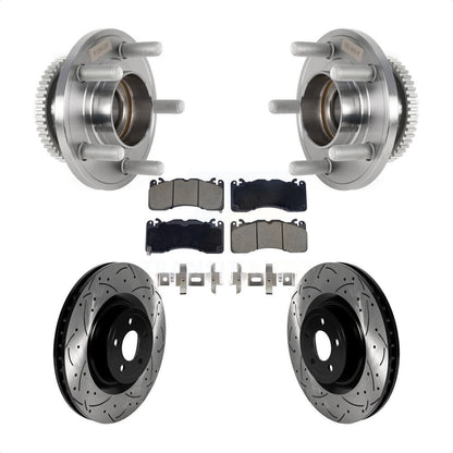 Kit de plaquettes de Rotor de frein, ensemble de roulements de moyeu avant, fente de perçage, pour Ford Mustang