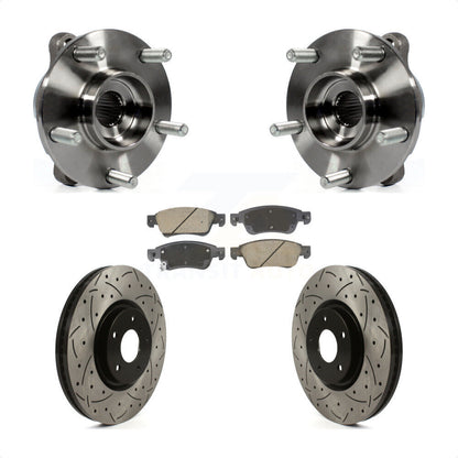 Ensemble de roulement de moyeu avant, Kit de plaquettes de Rotor de frein à fente percée pour INFINITI G35 Q6