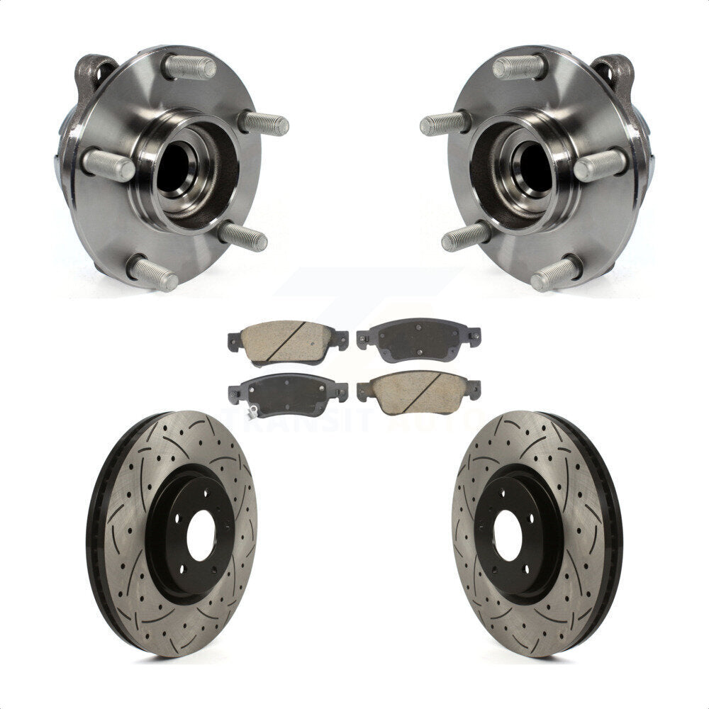 Kit de plaquettes de Rotor de frein, roulement de moyeu avant, fente de perçage revêtue, pour INFINITI G37 G35 Q6