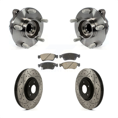 Kit de plaquettes de Rotor de frein, roulement de moyeu avant, fente de perçage revêtue, pour INFINITI G37 G35 Q6