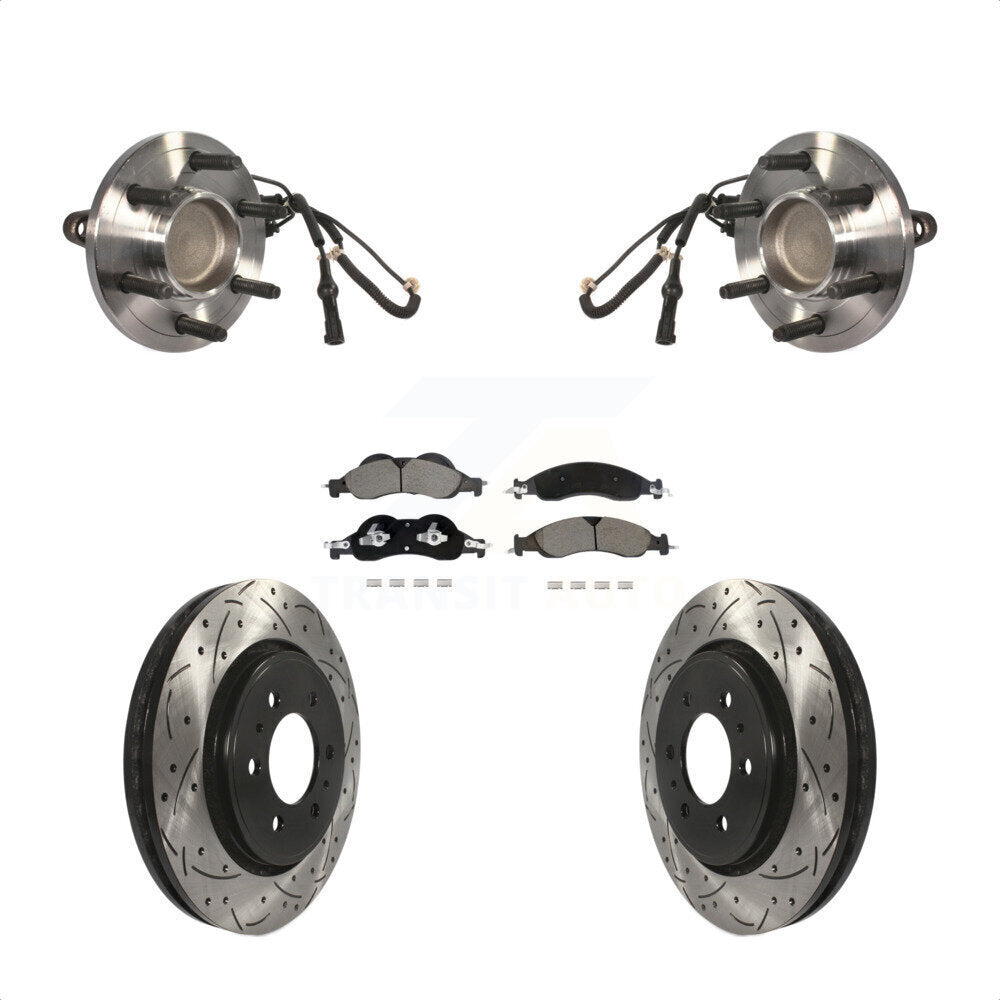 Kit de plaquettes de Rotor de frein, roulement de moyeu avant, fente de perçage, pour Ford Expedition Lincoln RW
